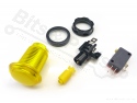 Push button Arcade/Joystick transparent yellow with lighting 24.2mm